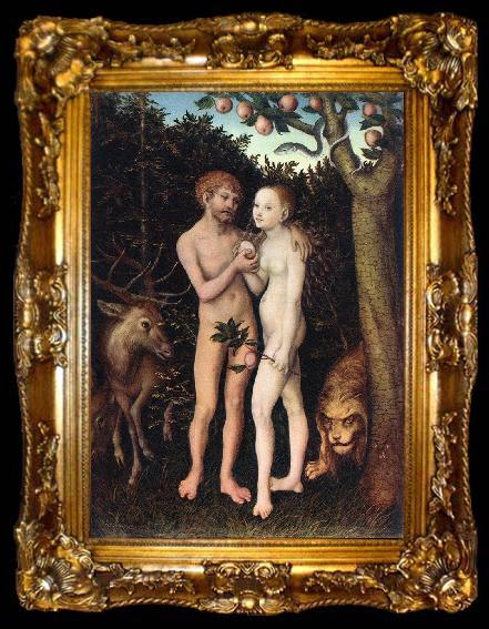 framed  CRANACH, Lucas the Elder Adam and Eve 04, ta009-2
